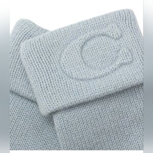 Coach Soft Blue Knit Gloves Meduim